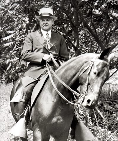photo of Herbert Hoover on horseback
